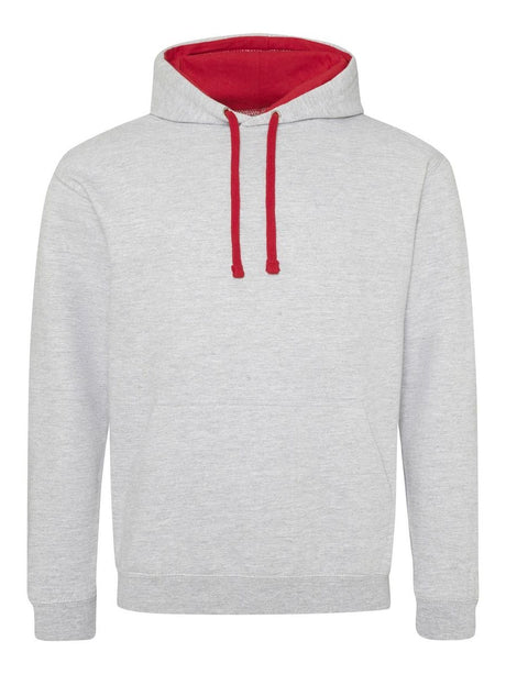 FELPA UNISEX VARSITY HOODIE - AWDIS JUST HOODSGrigio Melange-Rosso Fuoco