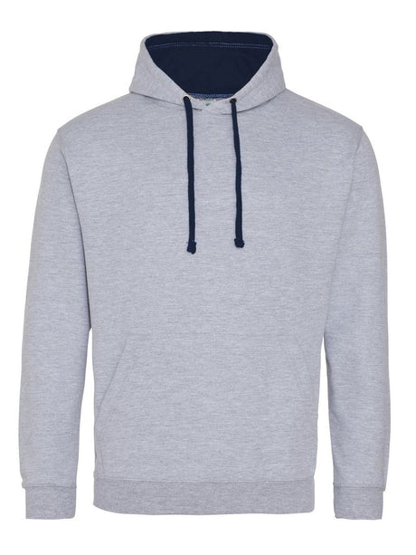 FELPA UNISEX VARSITY HOODIE - AWDIS JUST HOODSGrigio MelangeBlu Navy Francese