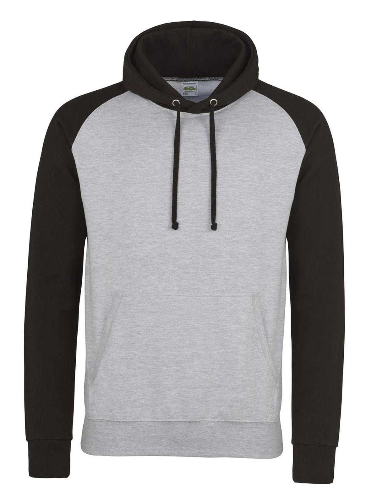 FELPA CON CAPPUCCIO BASEBALL HOODIE - AWDIS JUST HOODSGrigio Melange-Nero Jet