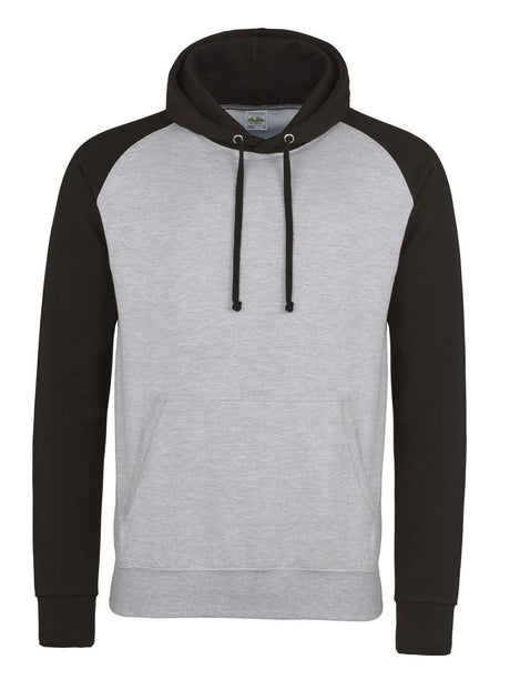 FELPA CON CAPPUCCIO BASEBALL HOODIE - AWDIS JUST HOODSGrigio Melange-Nero Jet