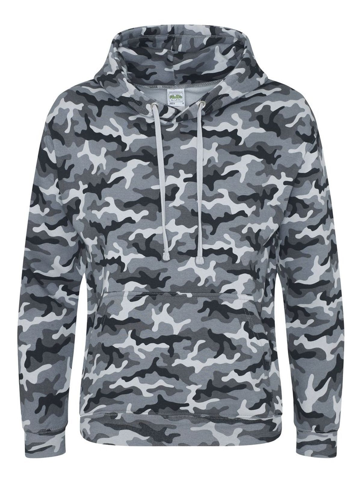 FELPA CON CAPPUCCIO CAMO HOODIE - AWDIS JUST HOODSGrigio
