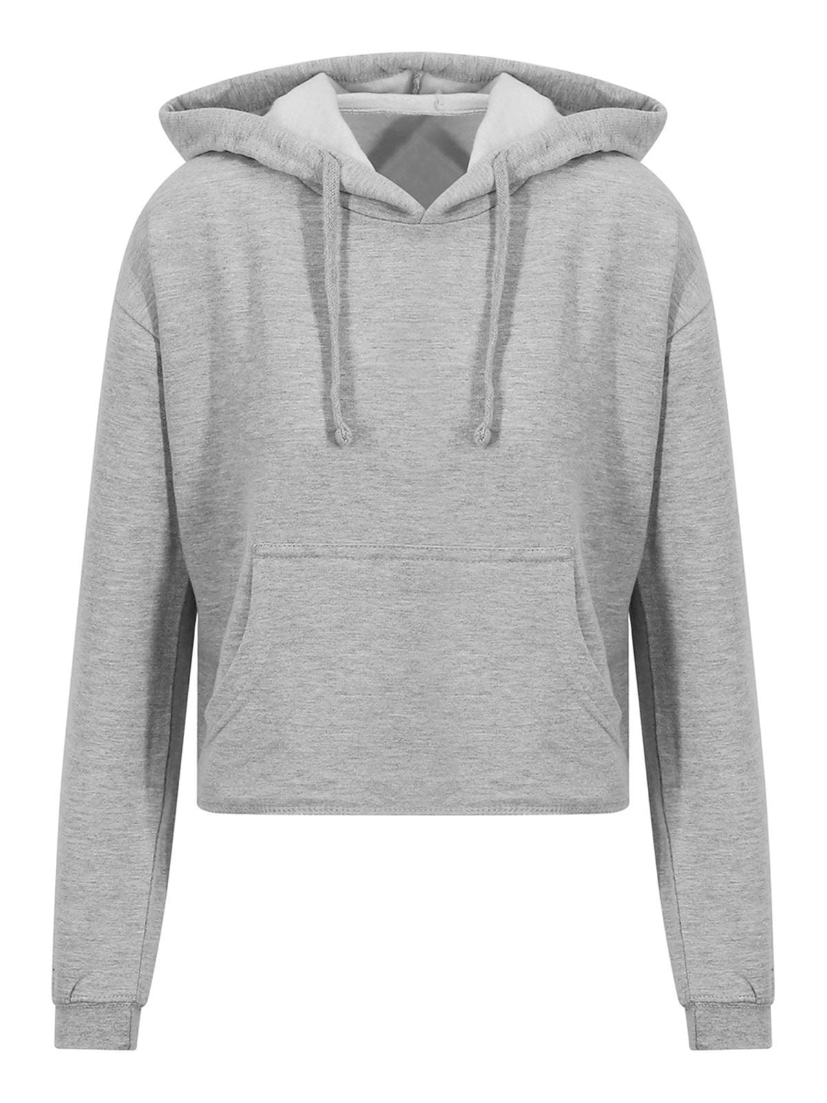 FELPA GIRLIE CROPPED HOODIE - AWDIS JUST HOODSGrigio Melange