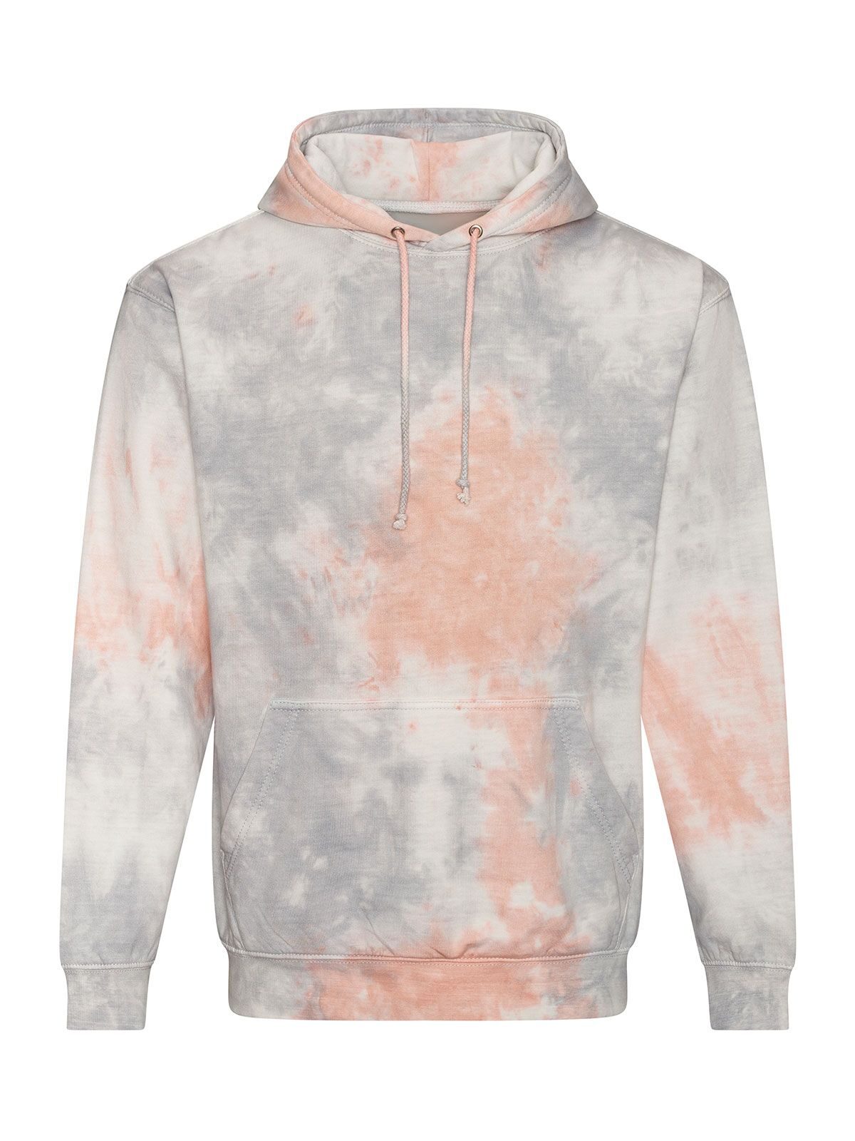FELPA UNISEX CON CAPPUCCIO AWDIS TIE-DYE HOODIE - AWDIS JUST HOODSMarmo Grigio-Rosa