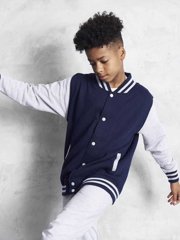 FELPA BASEBALL KIDS VARSITY JACKET - AWDIS JUST HOODS