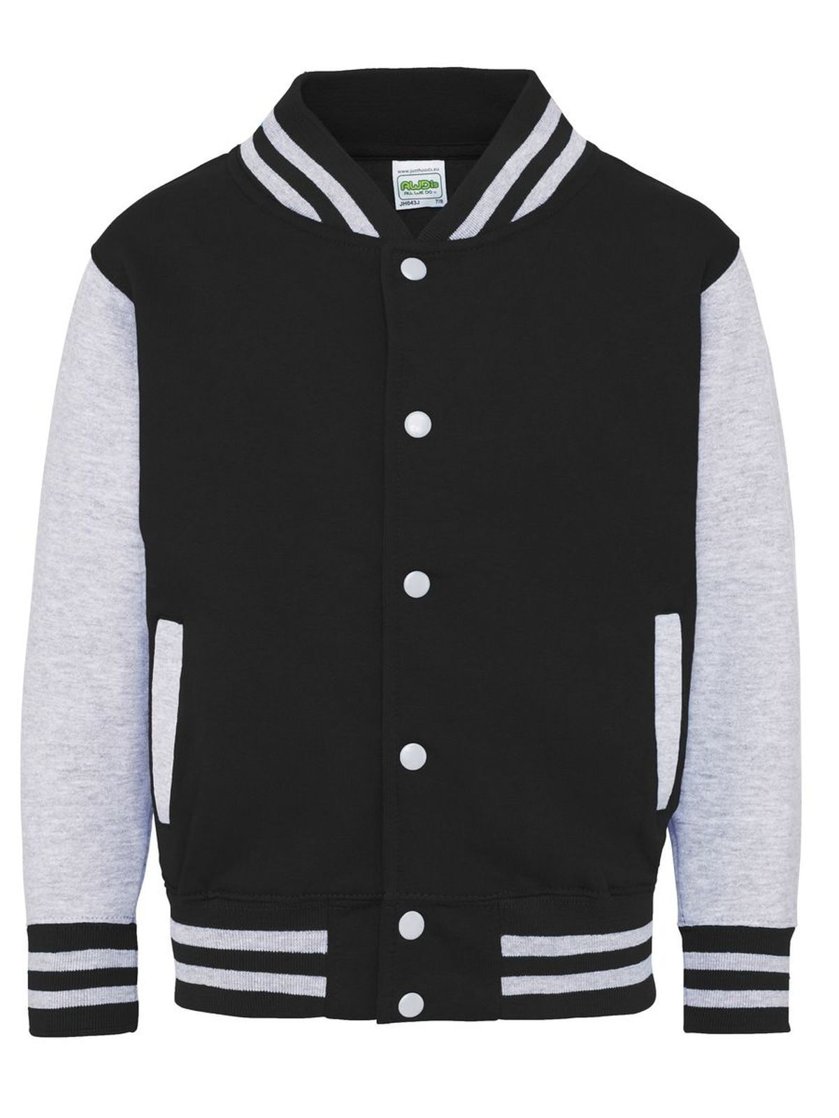FELPA BASEBALL KIDS VARSITY JACKET - AWDIS JUST HOODSNero Jet-Grigio Melange
