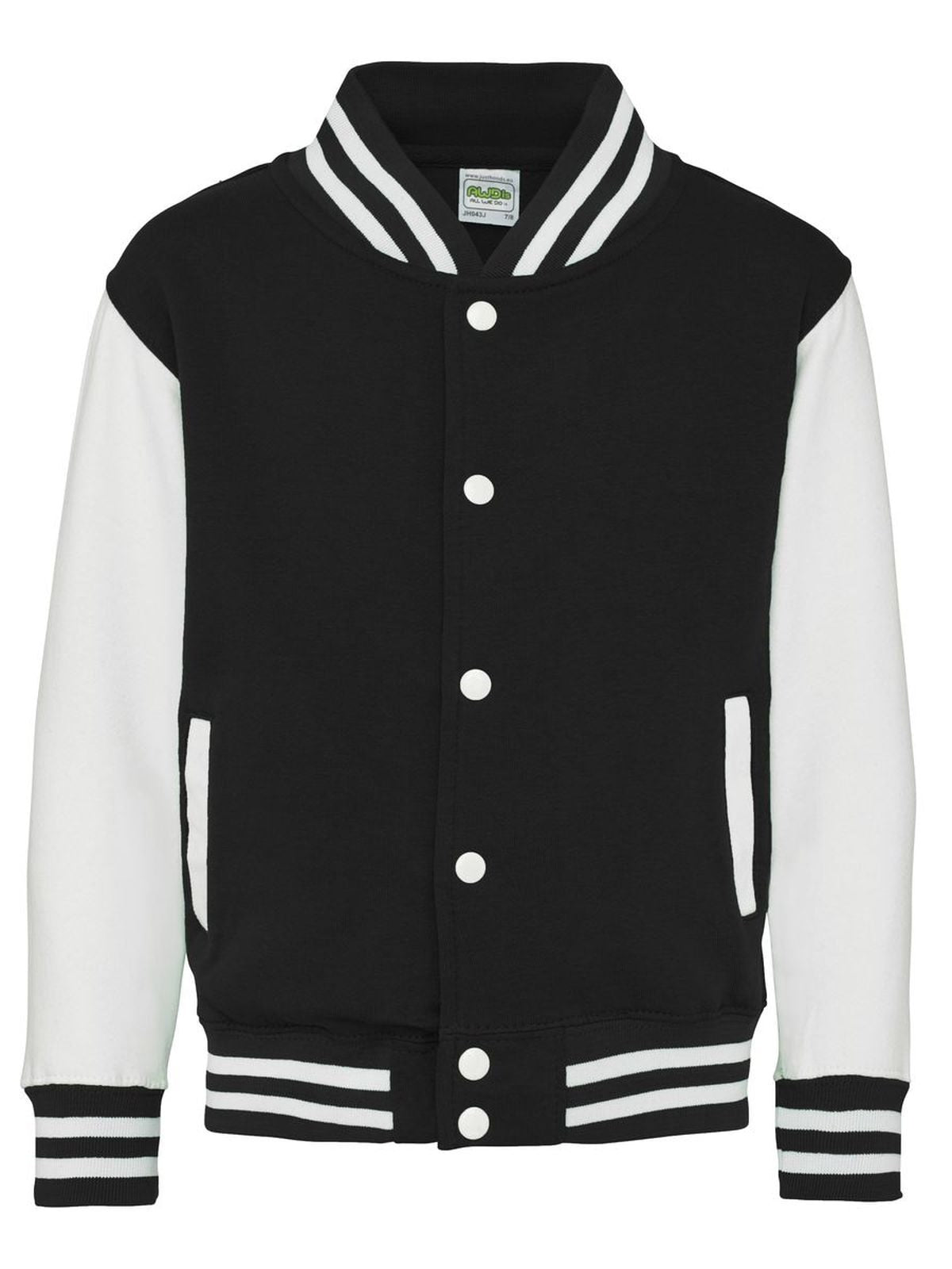 FELPA BASEBALL KIDS VARSITY JACKET - AWDIS JUST HOODSNero Jet-Bianco