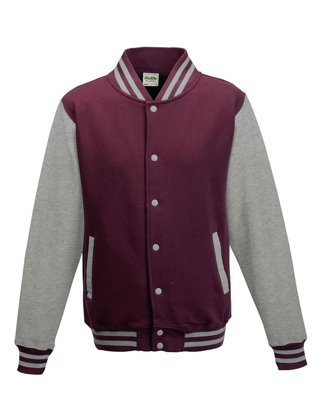 FELPA VARSITY JACKET - AWDIS JUST HOODSBordeaux-Grigio Melange