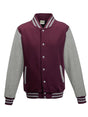 FELPA VARSITY JACKET - AWDIS JUST HOODSBordeaux-Grigio Melange