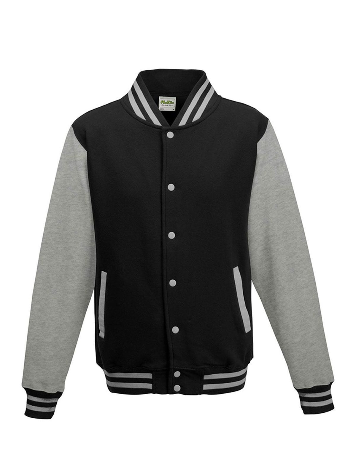 FELPA VARSITY JACKET - AWDIS JUST HOODSNero Jet-Grigio Melange