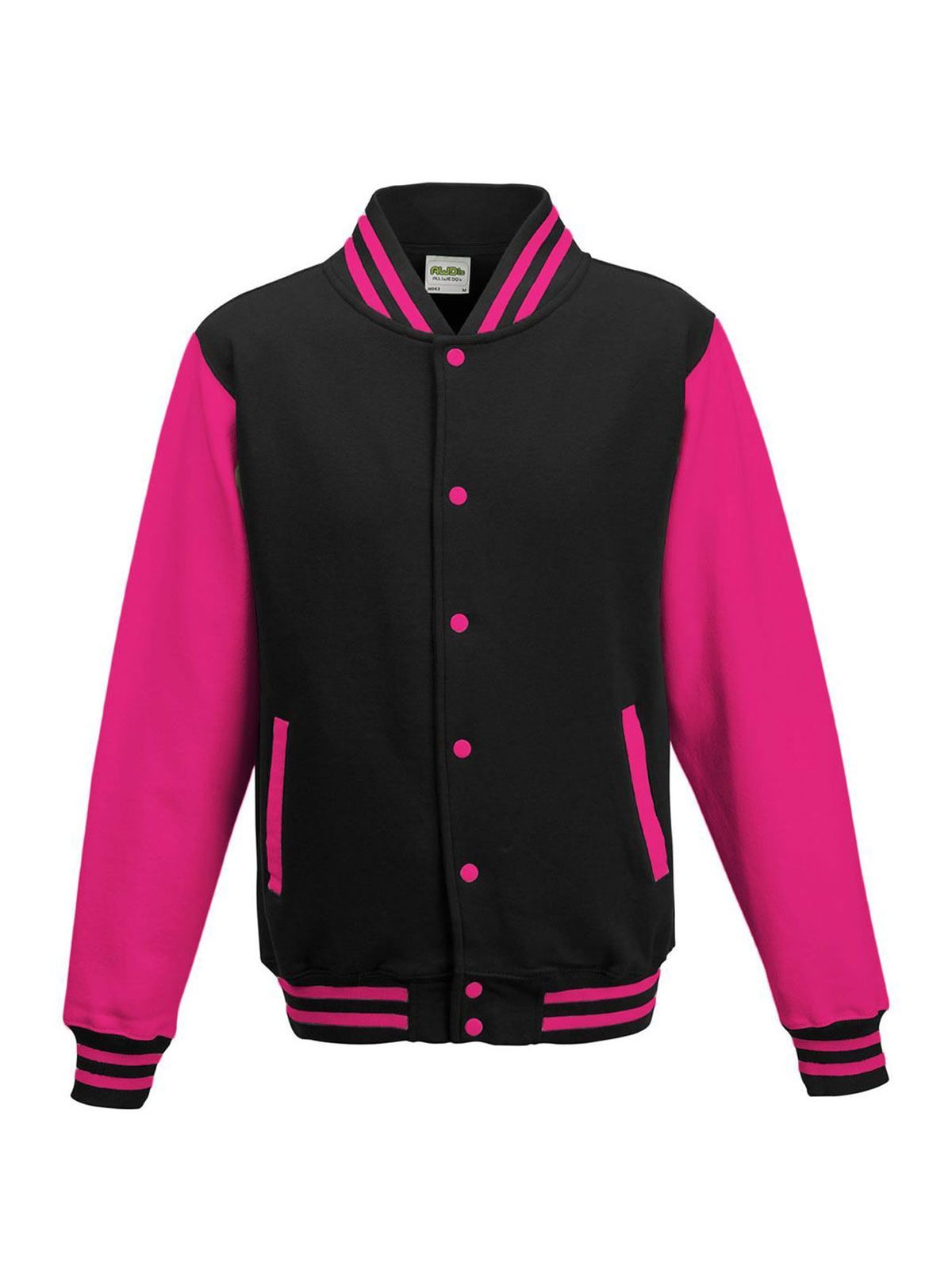 FELPA VARSITY JACKET - AWDIS JUST HOODSNero Jet-Rosa Shocking