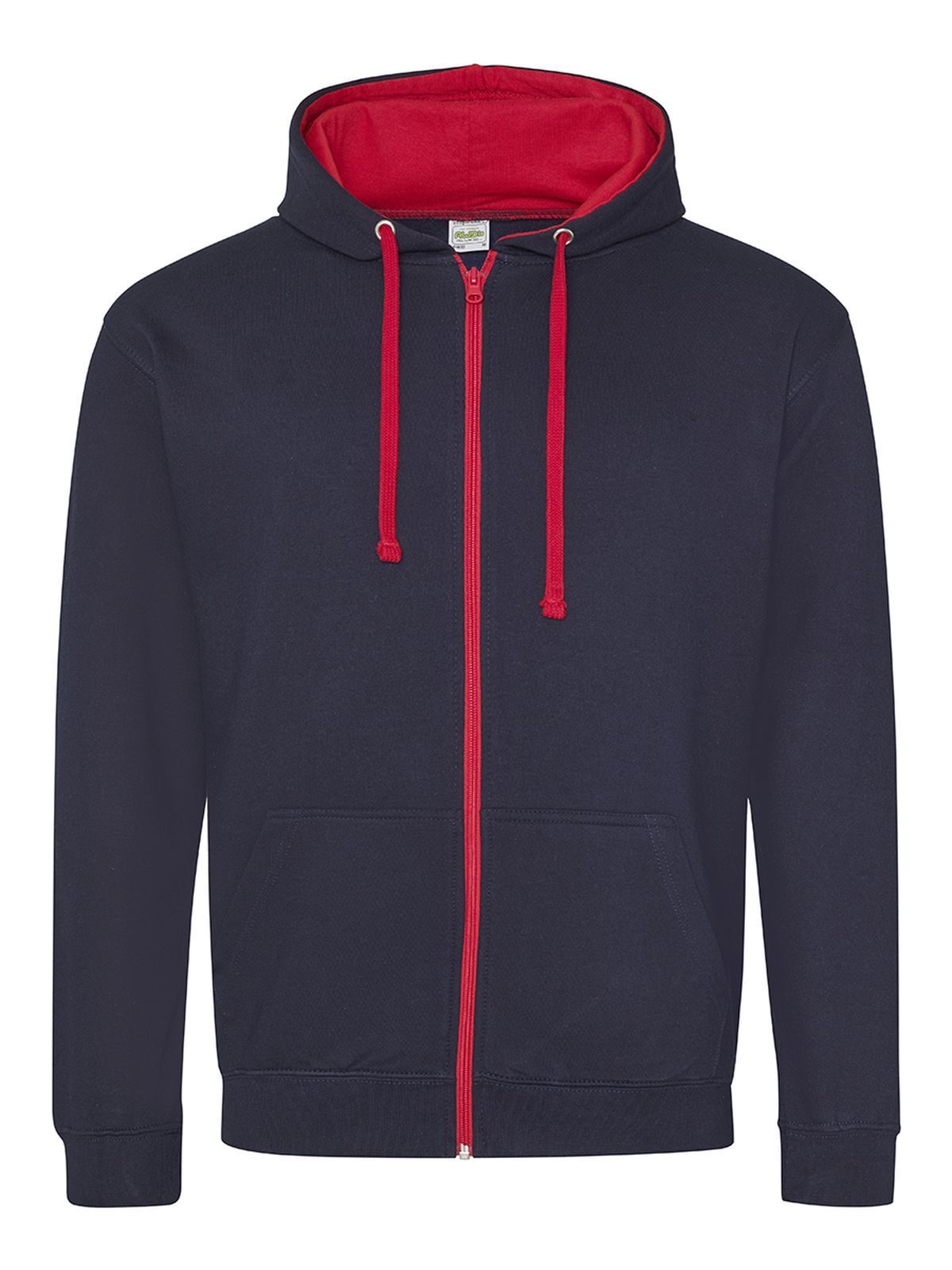 FELPA CON CAPPUCCIO VARSITY ZOODIE - AWDIS JUST HOODSBlu Navy Francese-Rosso Fuoco