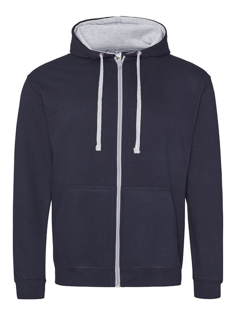 FELPA CON CAPPUCCIO VARSITY ZOODIE - AWDIS JUST HOODSBlu Navy Francese-Grigio Melange