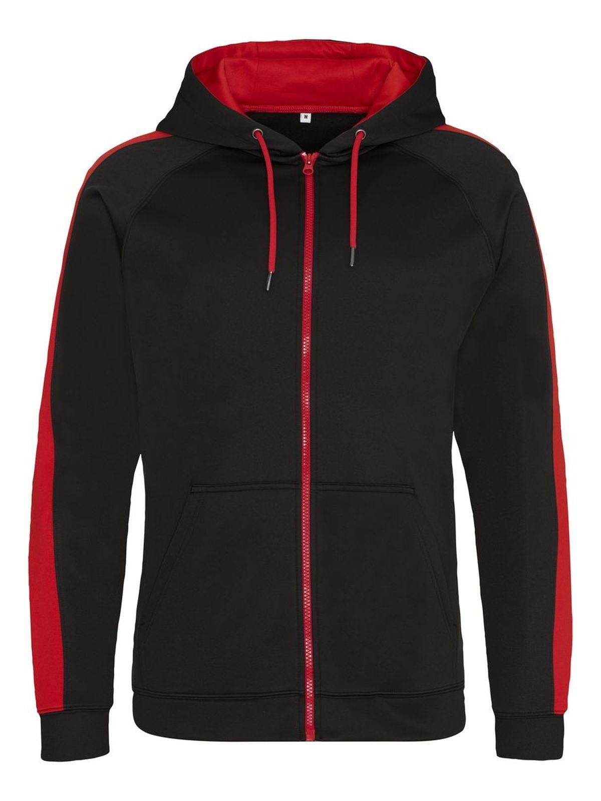 FELPA SPORTIVA SPORTS POLYESTER ZOODIE - AWDIS JUST HOODSNero Jet-Rosso Fuoco