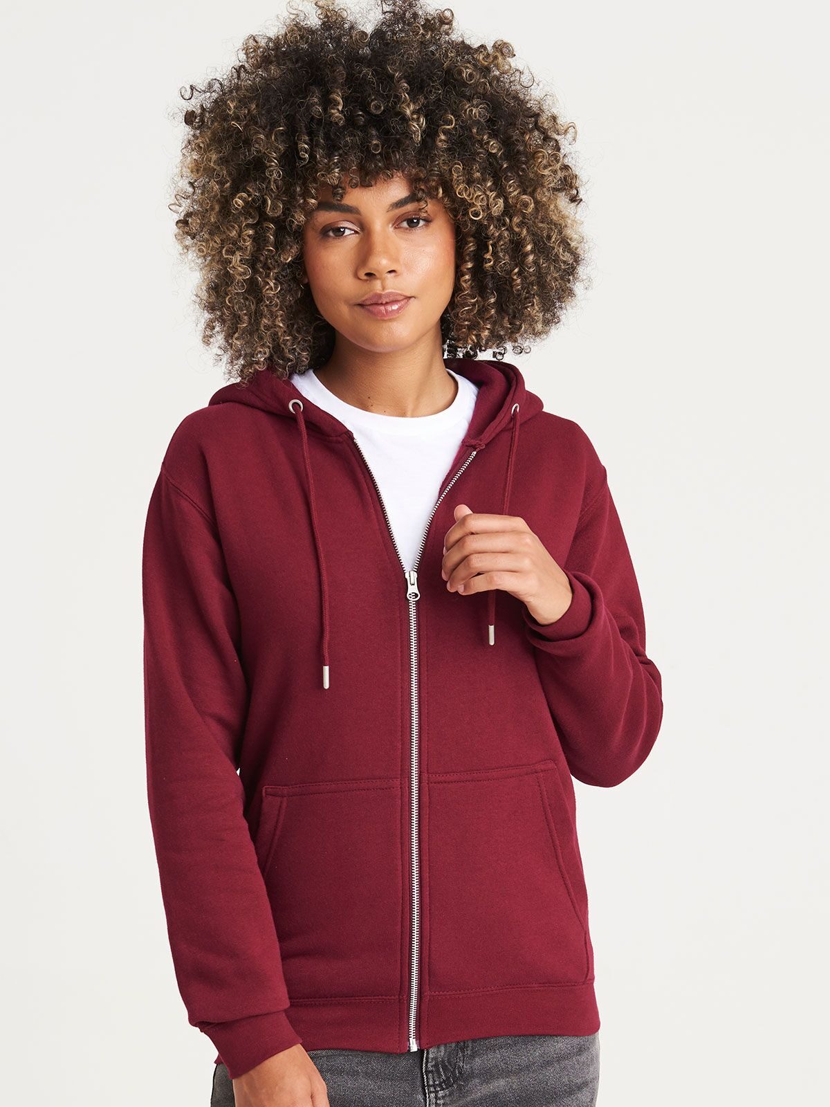 FELPA FULL ZIP CON CAPPUCCIO ORGANIC ZOODIE - AWDIS JUST HOODS fronte