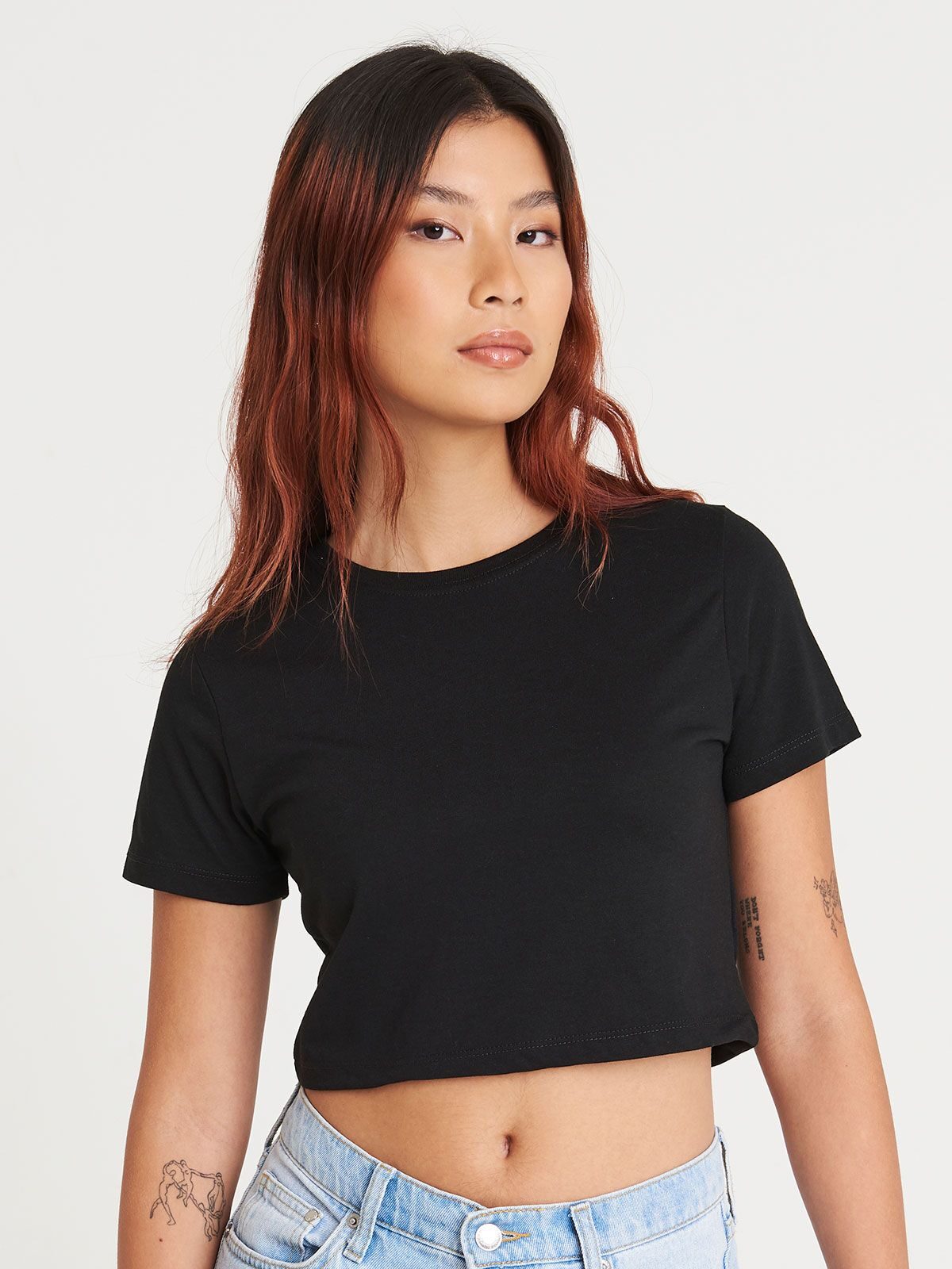 T-SHIRT SAGOMATA GIRLIE TRI-BLEND CROPPED T - AWDIS JUST TS fronte
