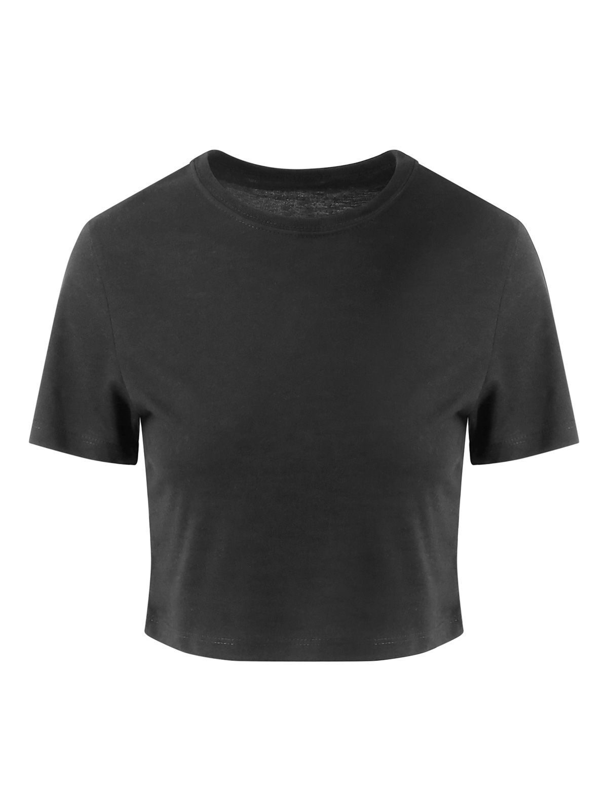 T-SHIRT SAGOMATA GIRLIE TRI-BLEND CROPPED T - AWDIS JUST TSNero Solido