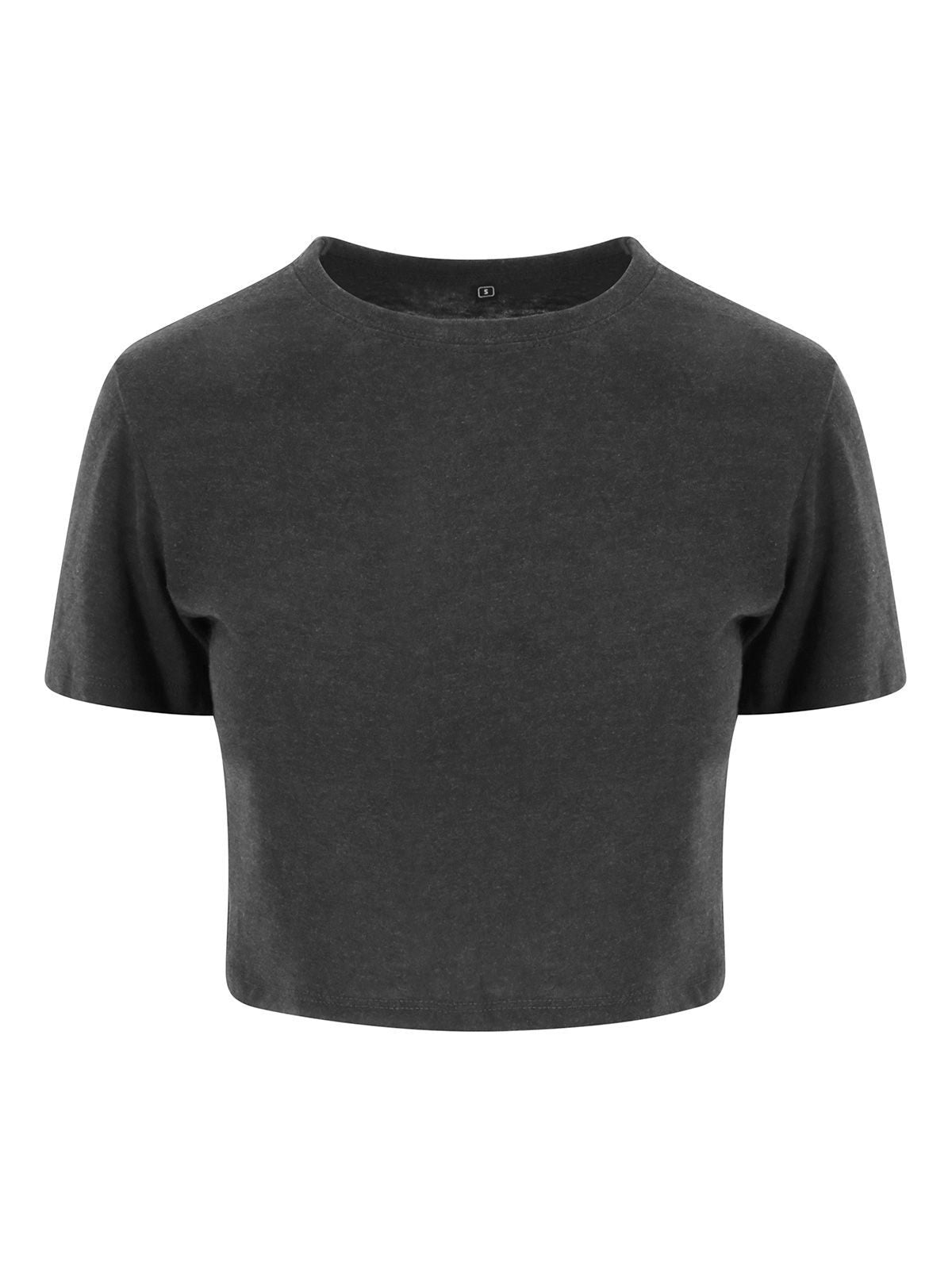 T-SHIRT SAGOMATA GIRLIE TRI-BLEND CROPPED T - AWDIS JUST TSNero Melange