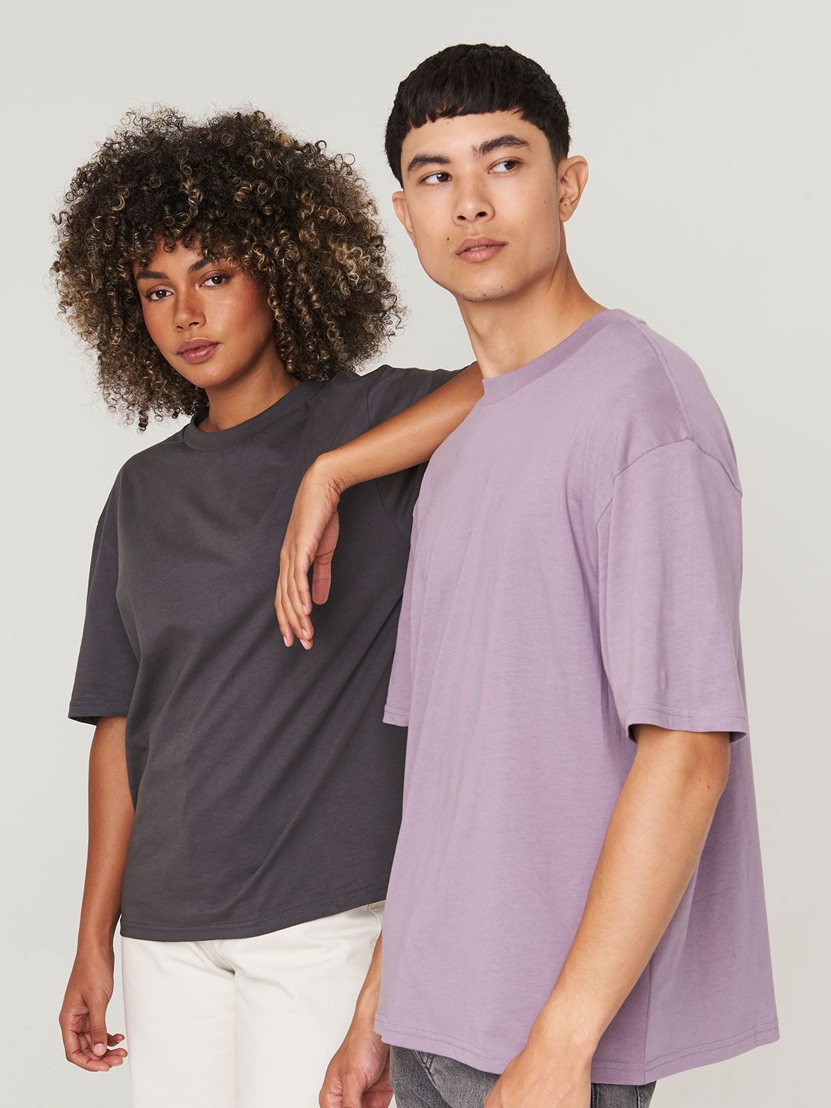 T-SHIRT GIROCOLLO OVERSIZED 100 T - AWDIS JUST TS laterale