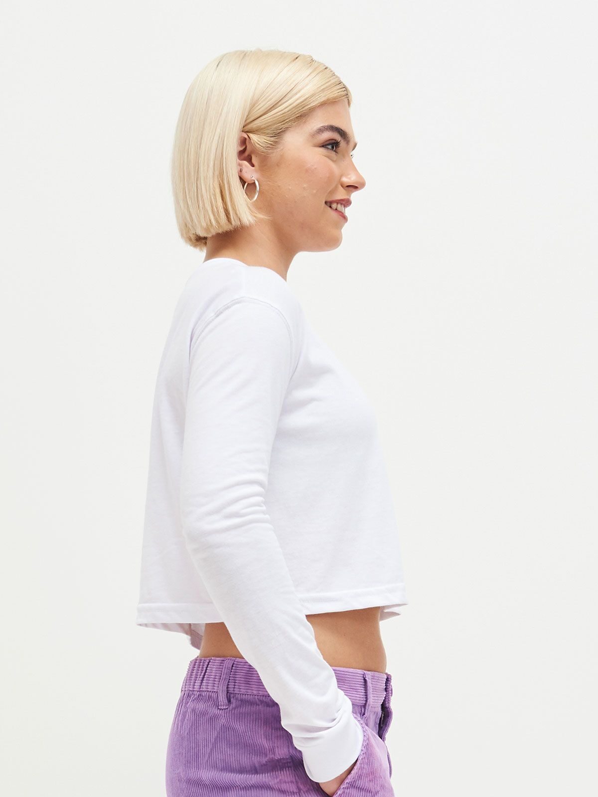 T-SHIRT CORTA WOMEN’S LONG SLEEVED CROPPED T - AWDIS JUST TS laterale