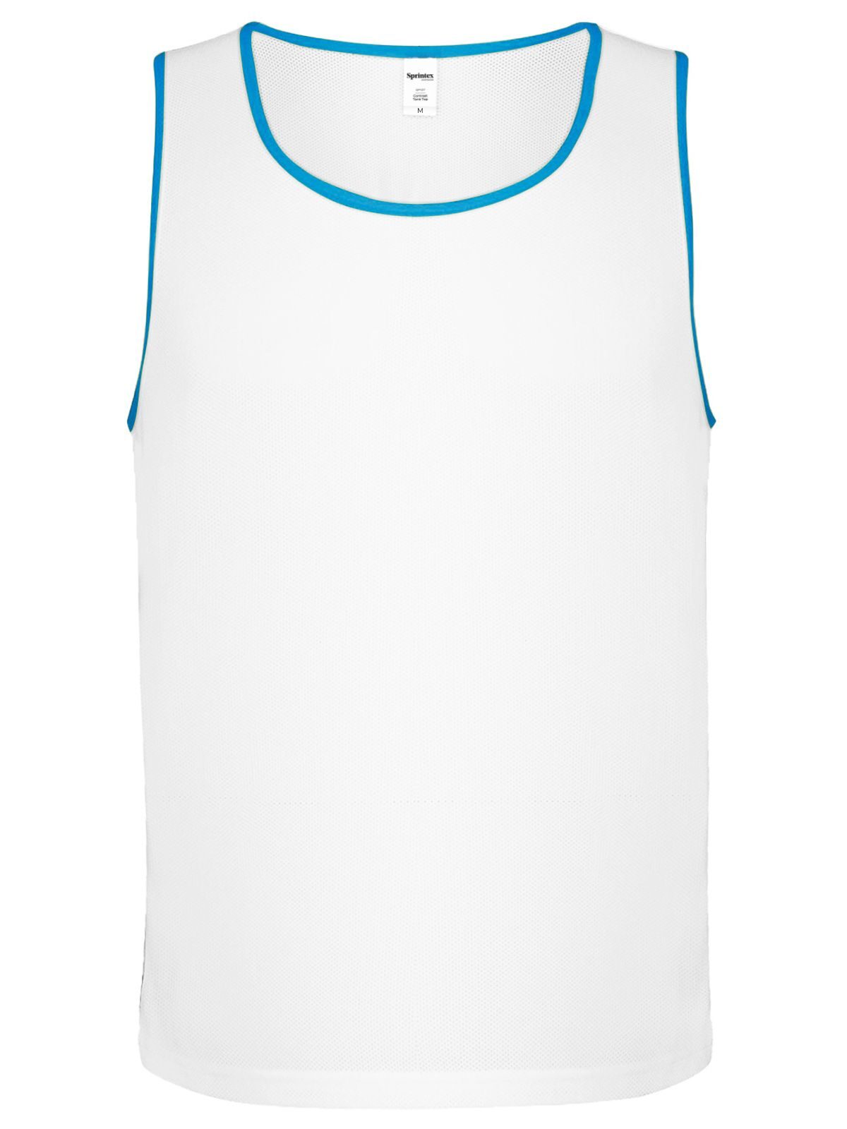 CANOTTA SPORTIVA UNISEX RING IN POLIESTERE - SPRINTEXBianco-Turchese