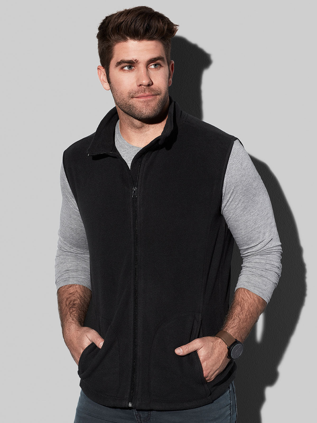PILE SMANICATO CON ZIP ACTIVE FLEECE VEST - STEDMAN fronte