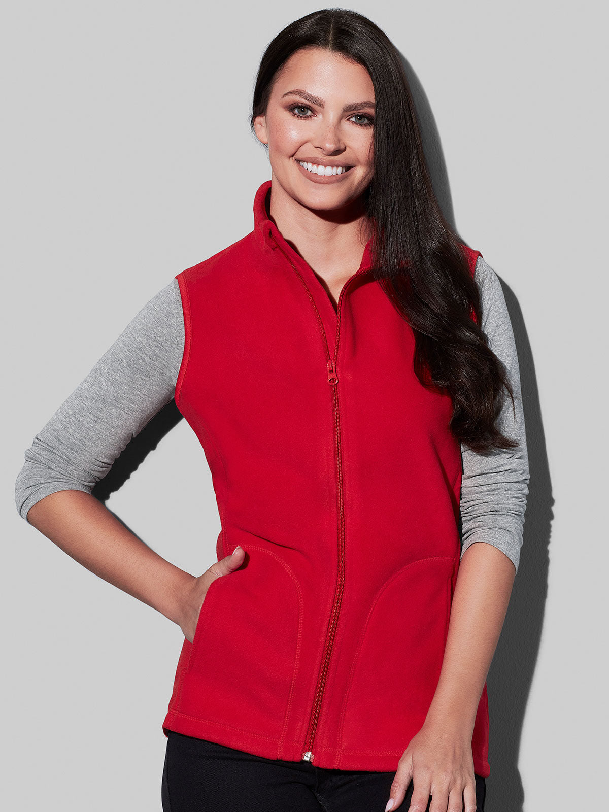 PILE SMANICATO DONNA CON ZIP ACTIVE FLEECE VEST - STEDMAN fronte