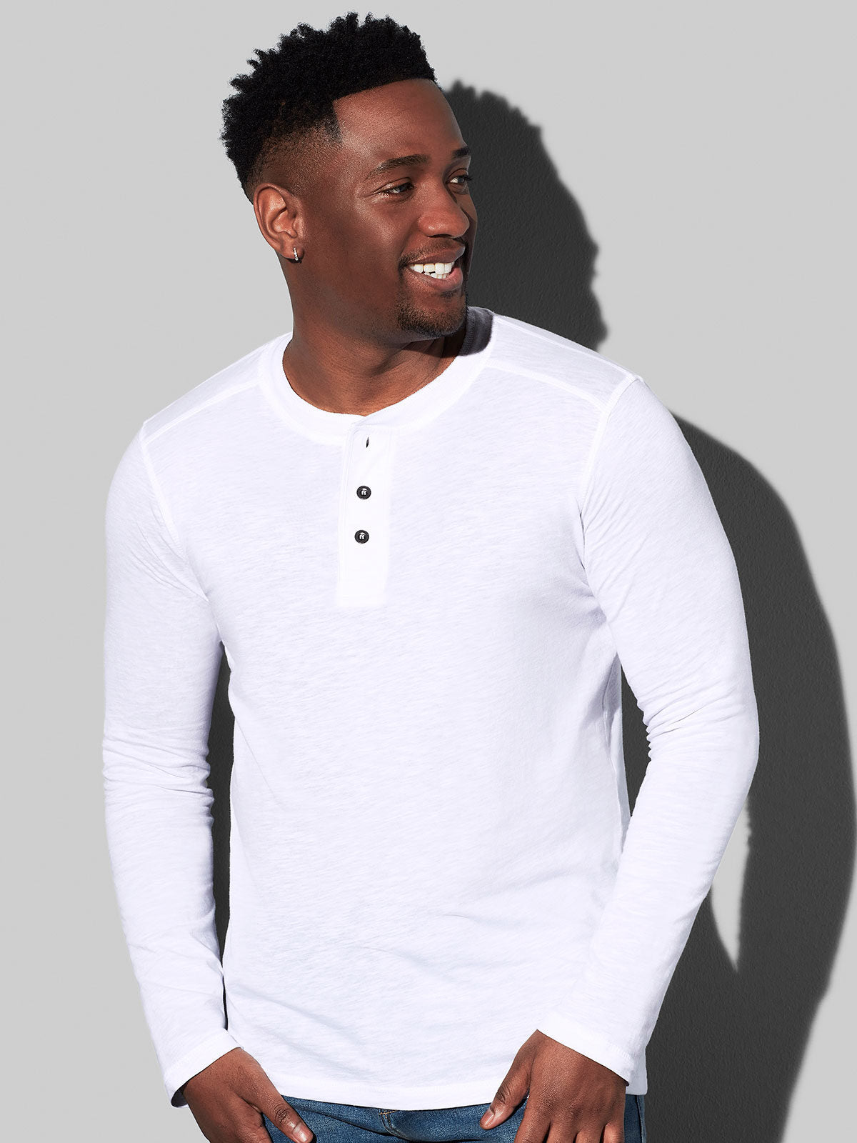 T-SHIRT SHAWN HENLEY LONG SLEEVE - STEDMAN fronte