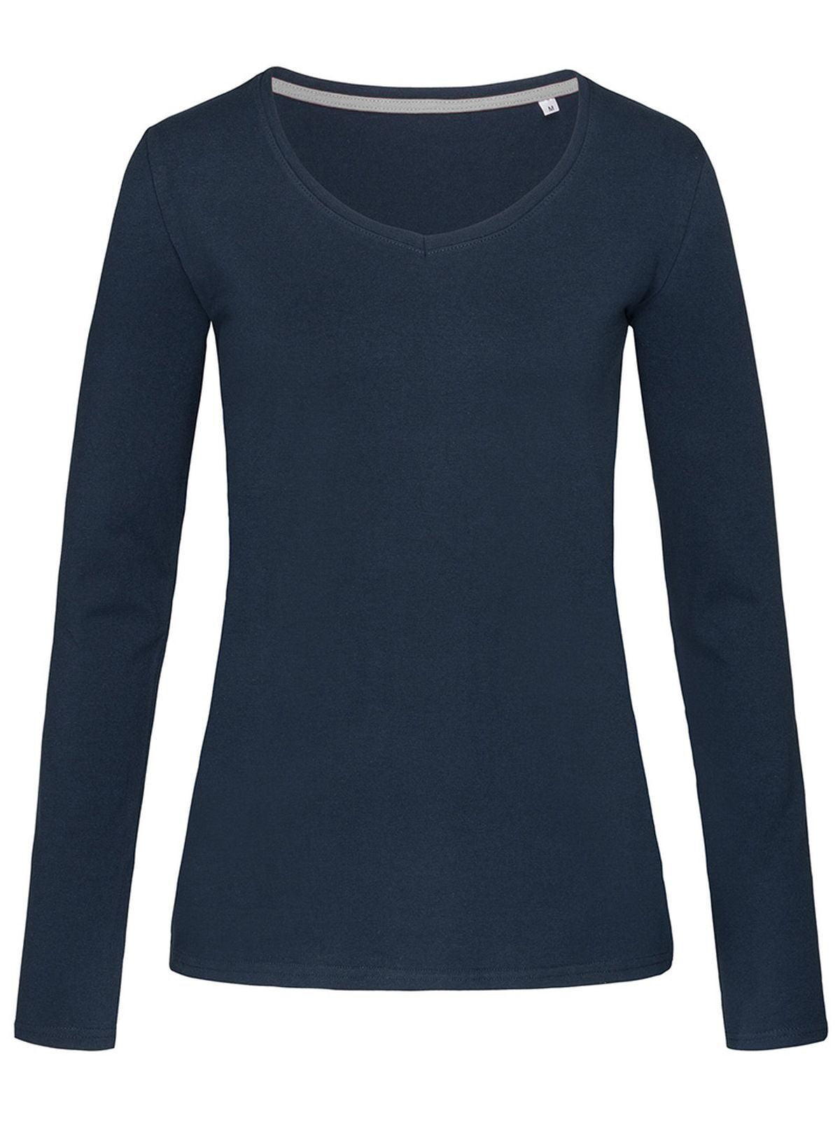 T-SHIRT DONNA CLAIRE V-NECK LONG SLEEVE - STEDMANBlu Marina
