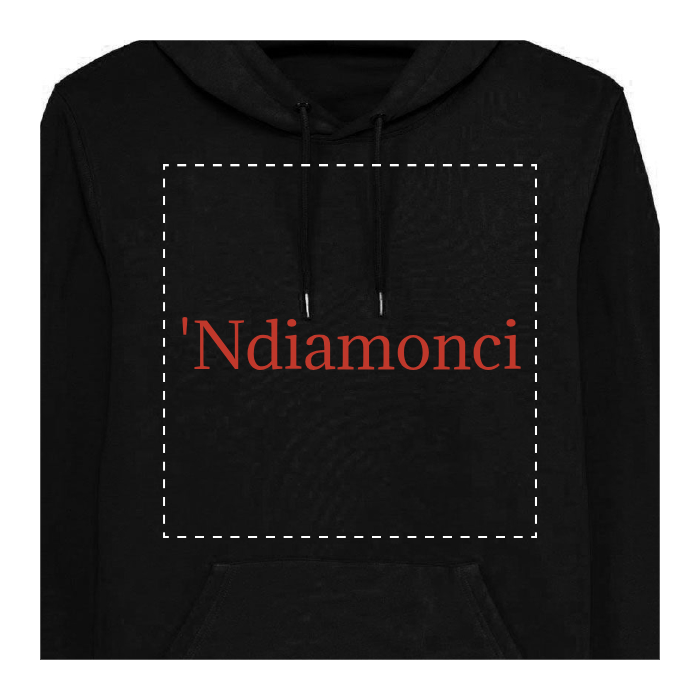 Felpa in French Terry Con Cappuccio e Tascone Personalizzabile F/R