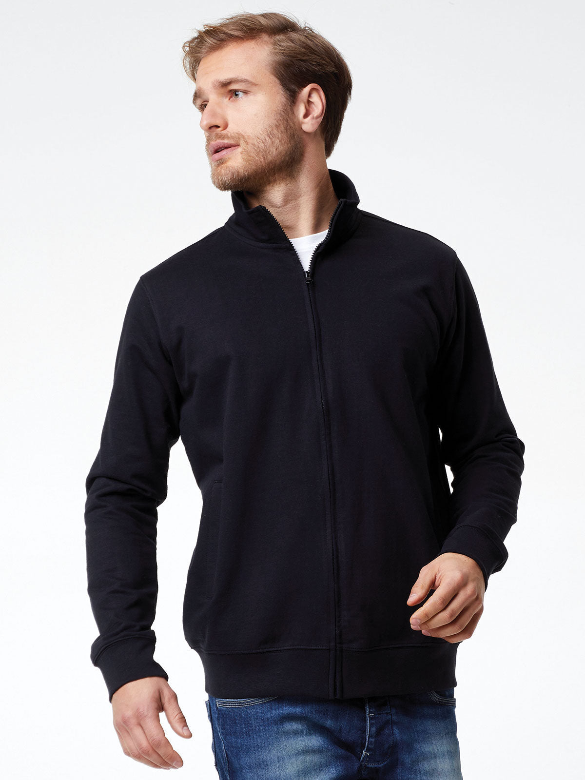 FELPA PRINCE CON ZIP INTERA IN COTONE FRENCH TERRY - BS laterale