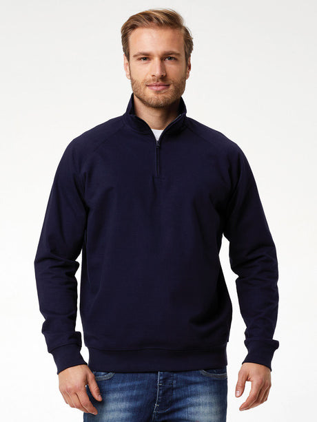 FELPA CUBE CON MEZZA ZIP IN COTONE FRENCH TERRY - BS fronte