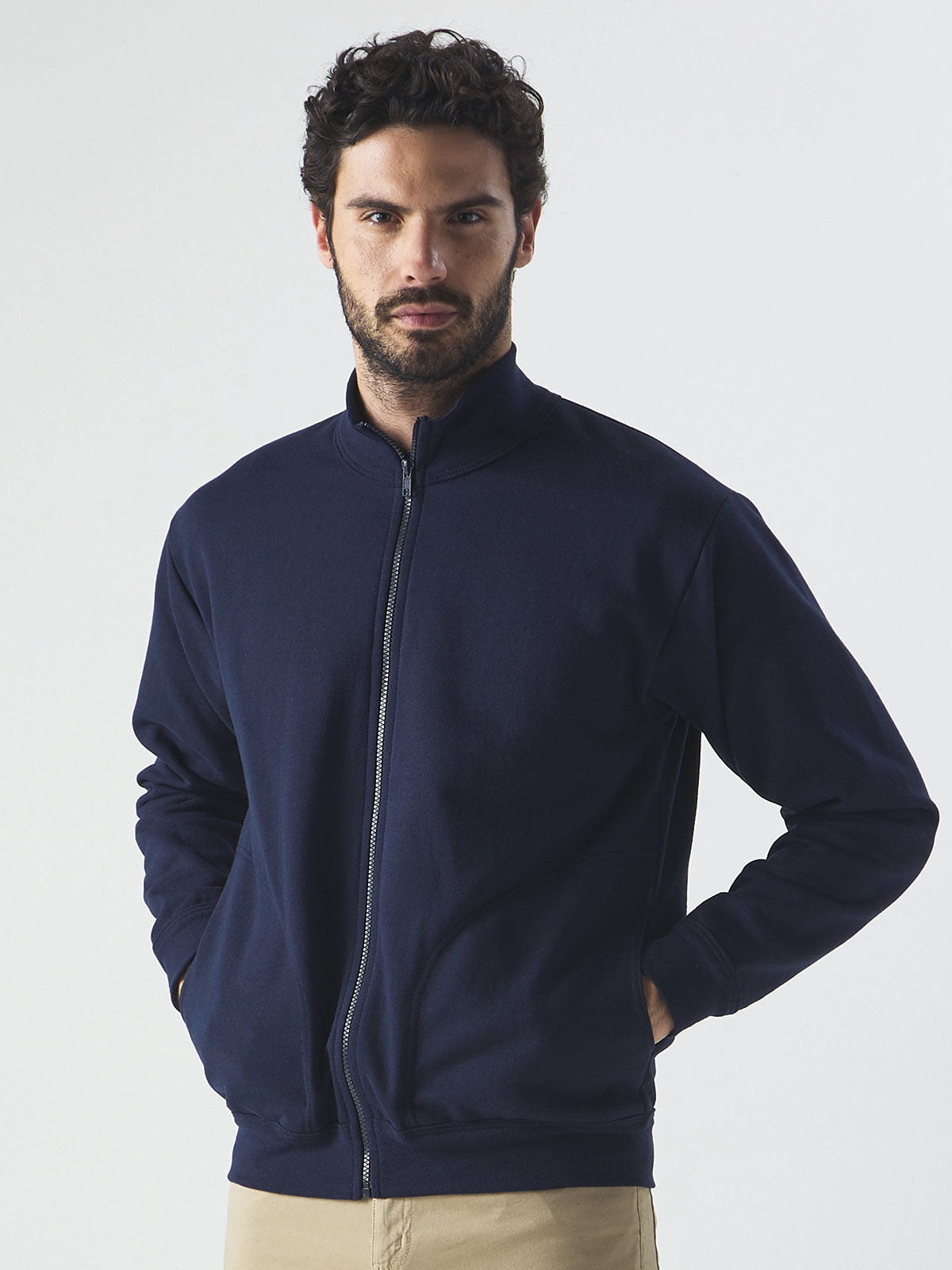 FELPA EXPLORER FULL ZIP IN COTONE E POLIESTERE RICICLATI - BS fronte