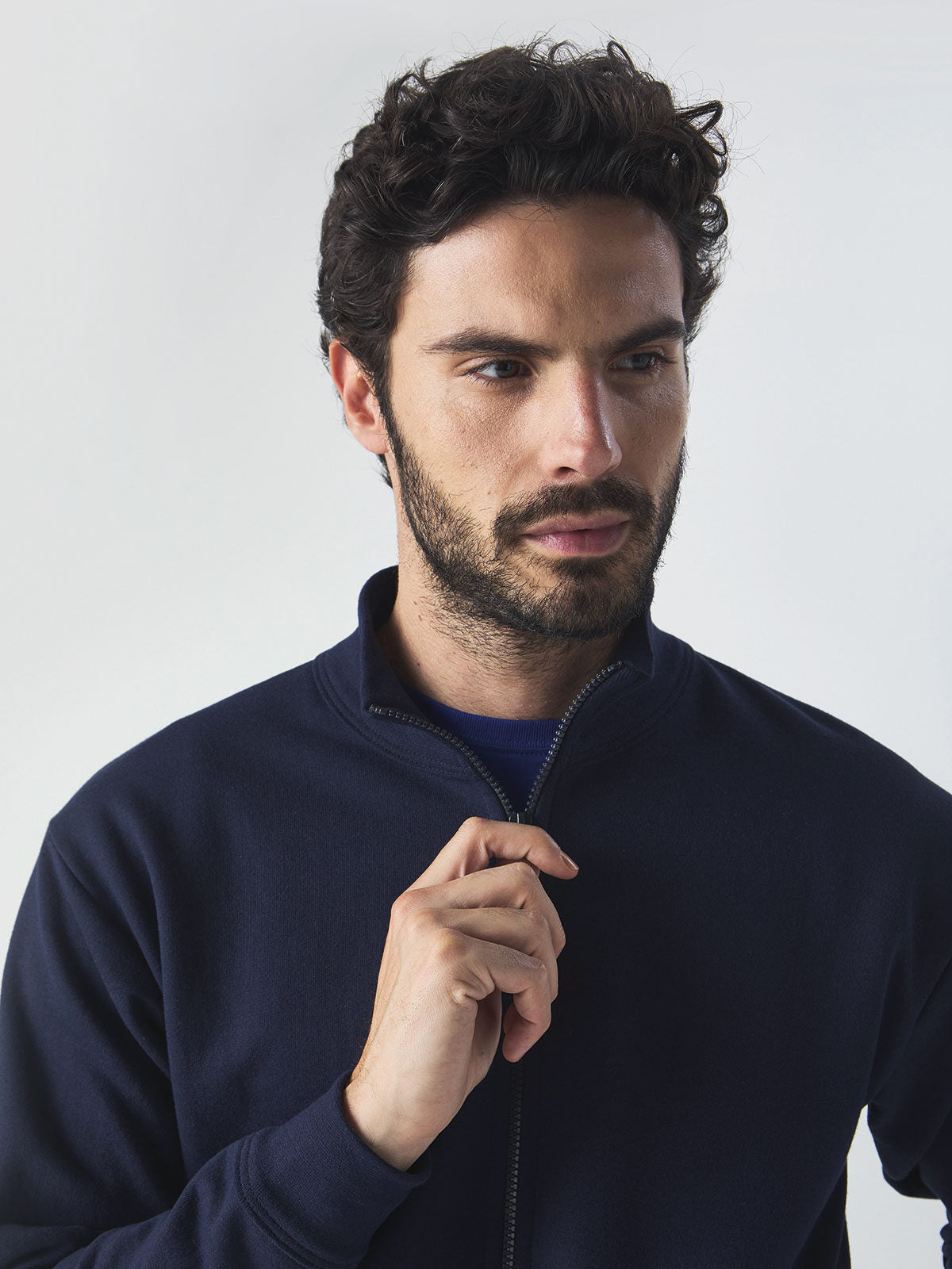 FELPA EXPLORER FULL ZIP IN COTONE E POLIESTERE RICICLATI - BS laterale