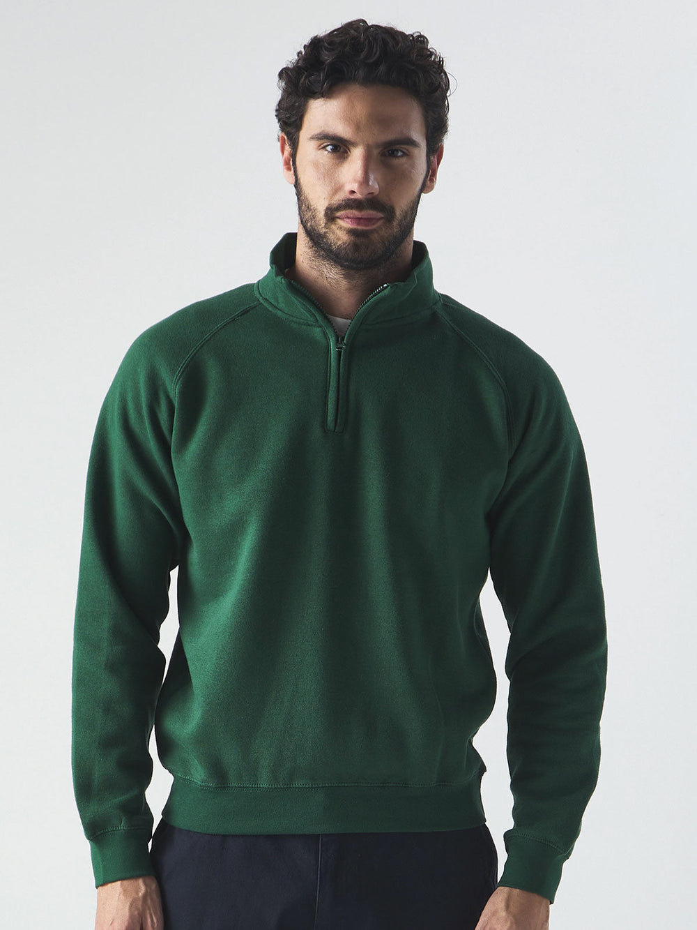 FELPA SIRIO MEZZA ZIP CON MANICHE RAGLAN IN COTONE E POLIESTERE - BS fronte