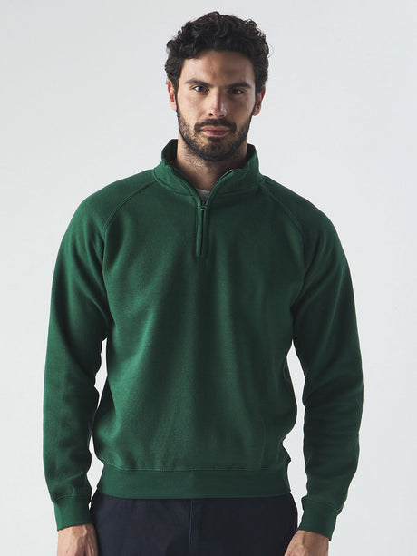 FELPA SIRIO MEZZA ZIP CON MANICHE RAGLAN IN COTONE E POLIESTERE - BS fronte