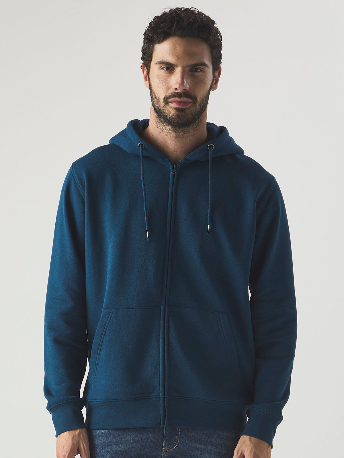 FELPA CHILI CON CAPPUCCIO E ZIP IN COTONE ORGANICO E POLIESTERE RICICLATO - BS fronte