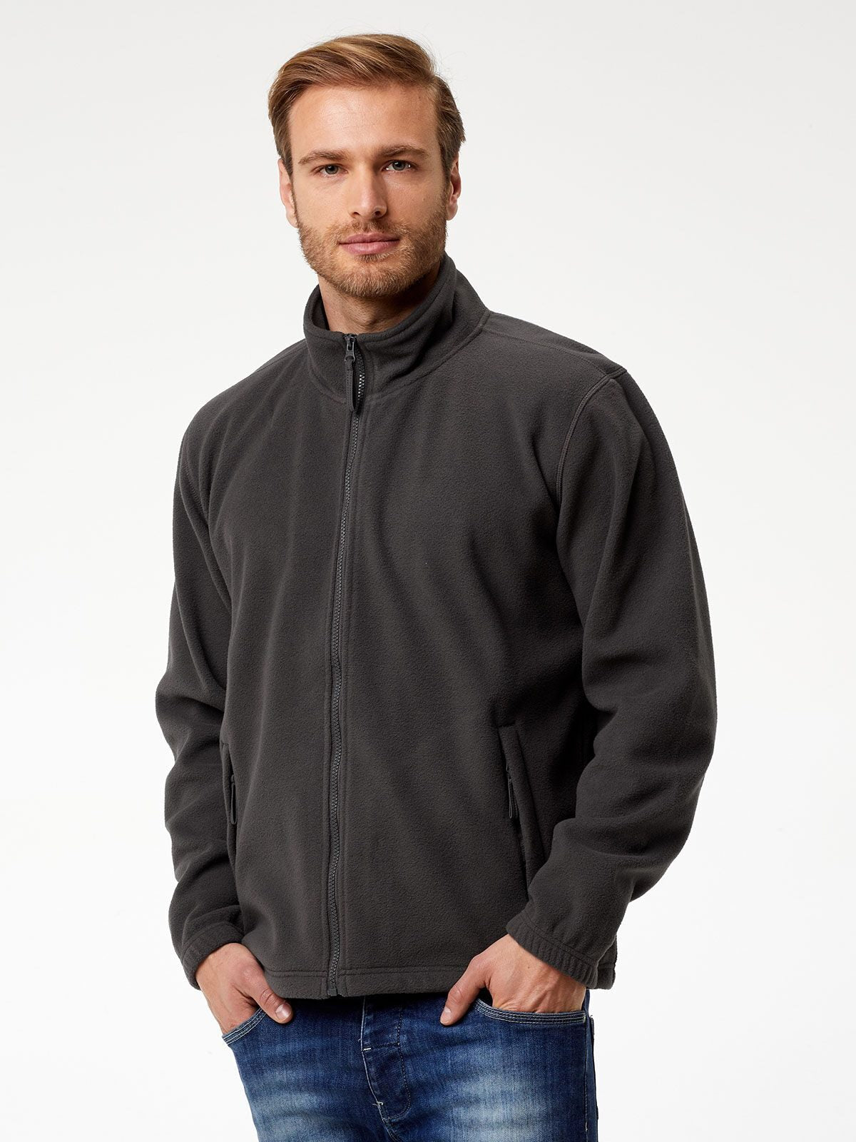 PILE UOMO 100% POLIESTERE ZIP INTERA - PEAK BS fronte
