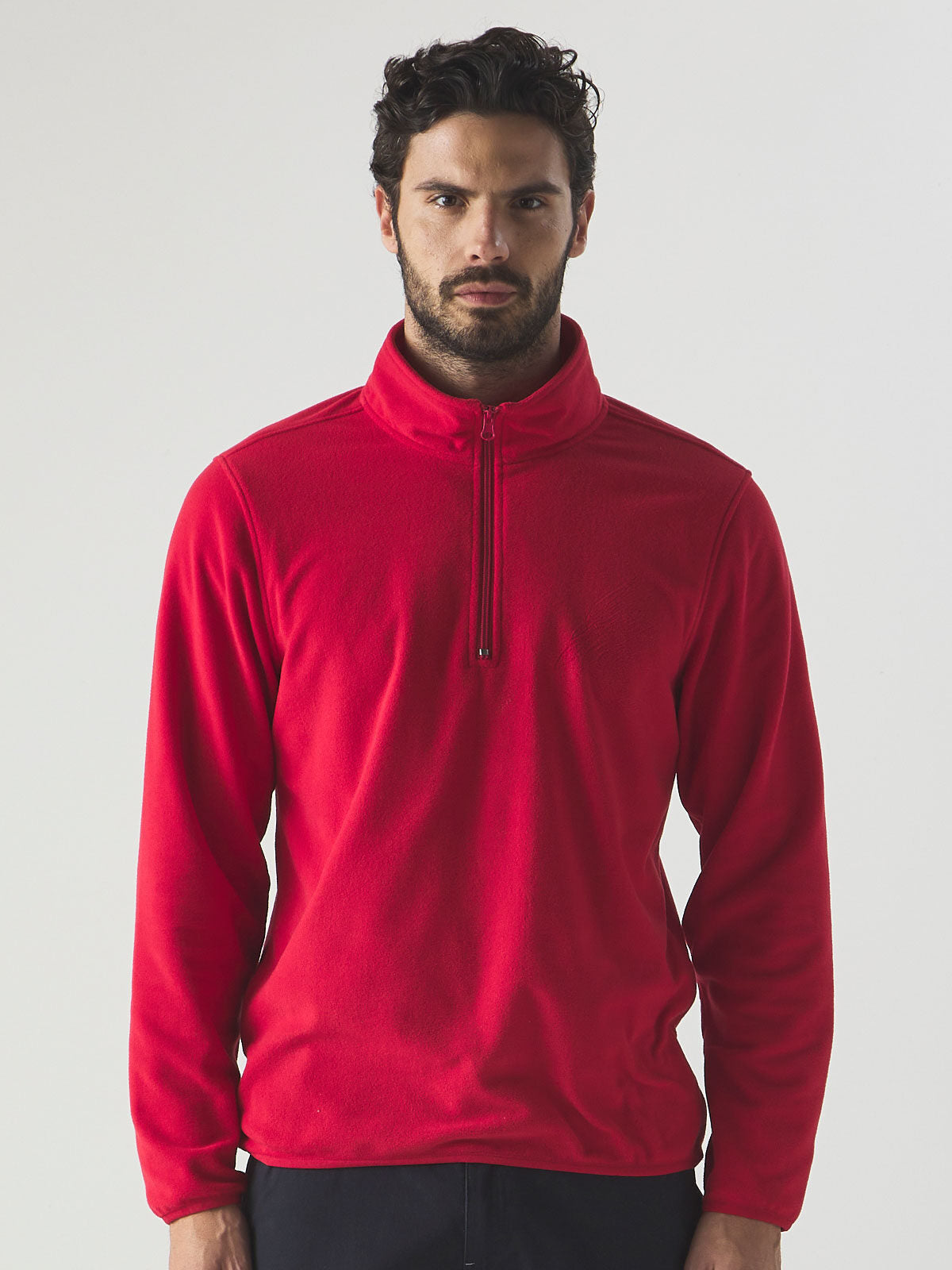 MICROPILE UOMO 100% POLIESTERE MEZZA ZIP - POLARIS BS fronte