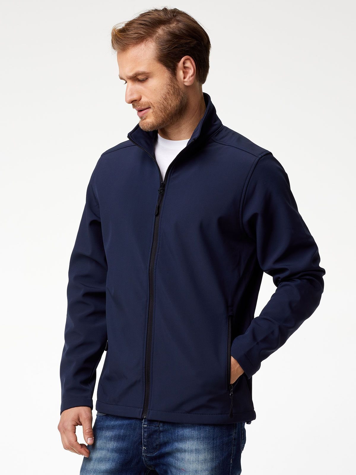 GIACCA SOFTSHELL UOMO IMPERMEABILE 96% POLIESTERE - VISITOR BS fronte