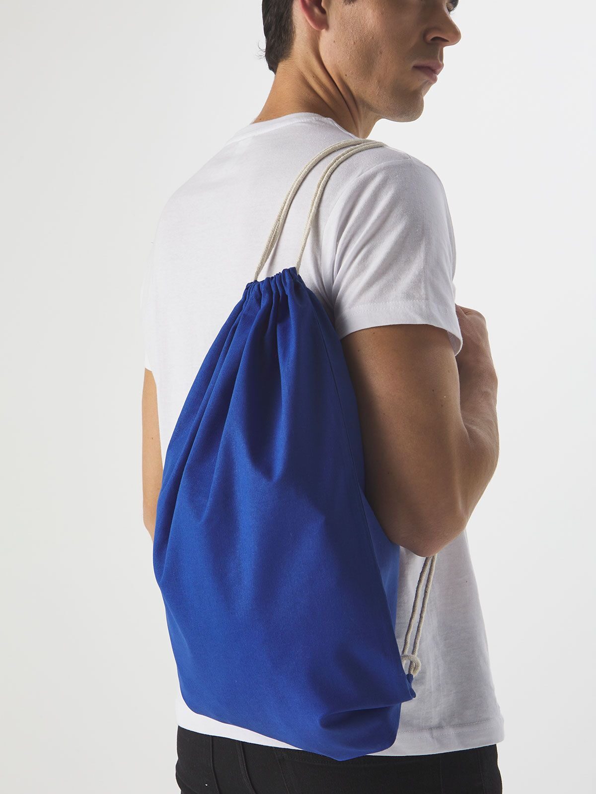 GYMSAC IN COTONE CON LACCI A CONTRASTO 100% COTONE - COTTON GYMSAC BS fronte