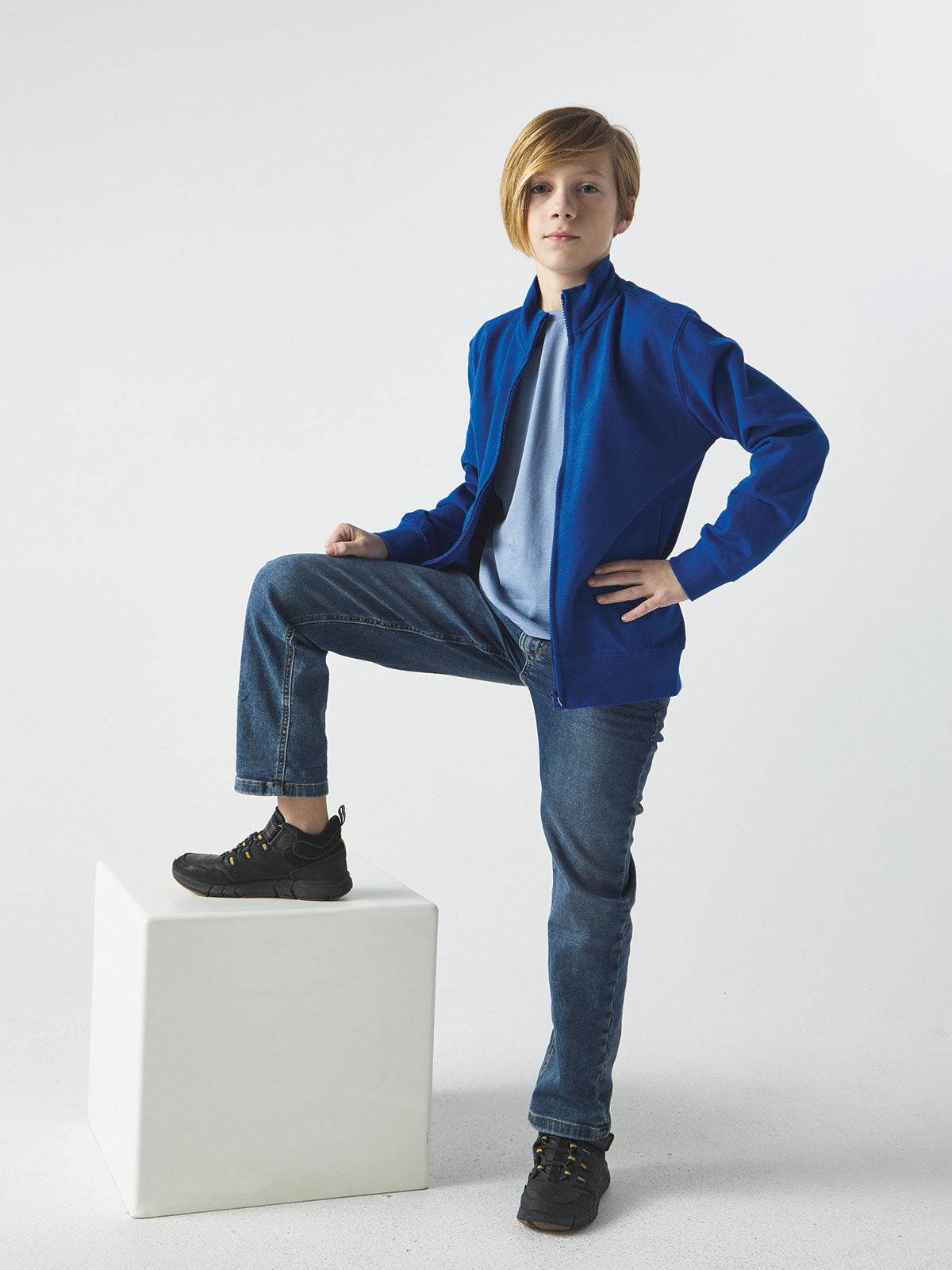 FELPA PRINCE KIDS CON ZIP INTERA IN FRENCH TERRY - BS fronte