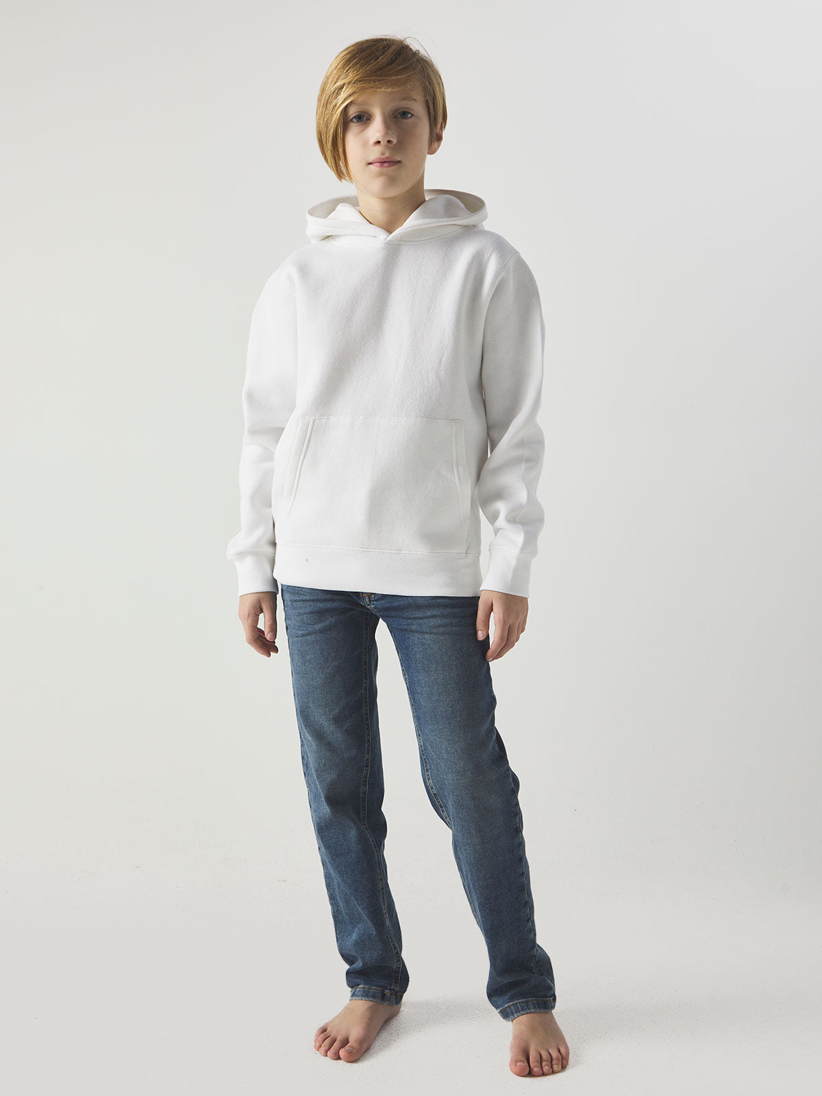 FELPA OUTSIDER BAMBINO CON CAPPUCCIO IN COTONE E POLIESTERE - BS fronte