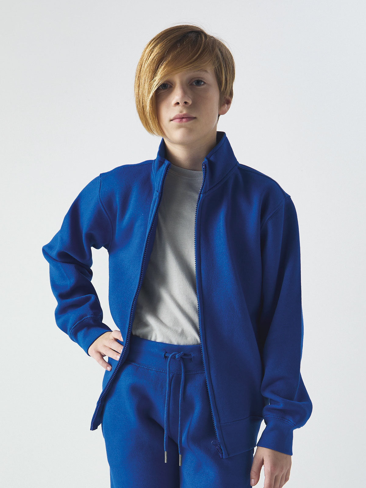 FELPA HARLEM KIDS CON ZIP INTERA IN COTONE E POLIESTERE - BS fronte