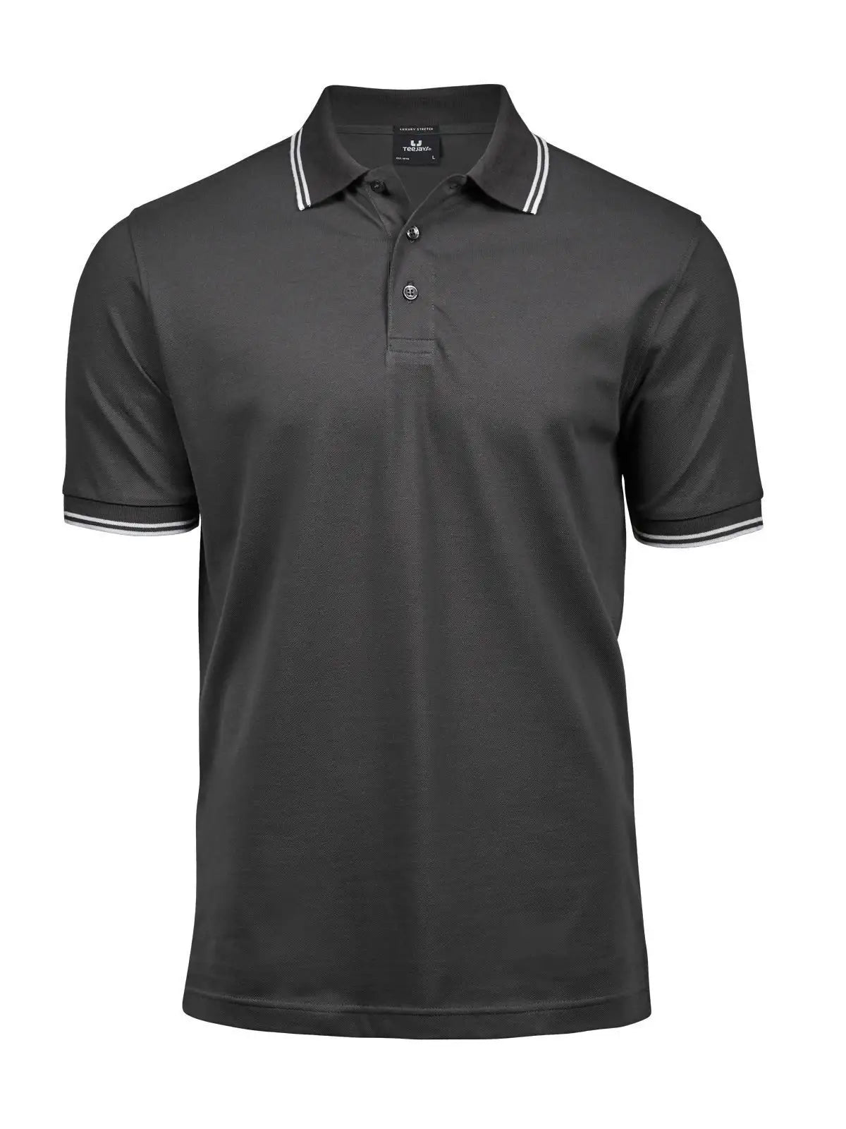 Luxury Stripe Stretch Polo Uomo – Piqué | Tee Jays - Dark grey/White