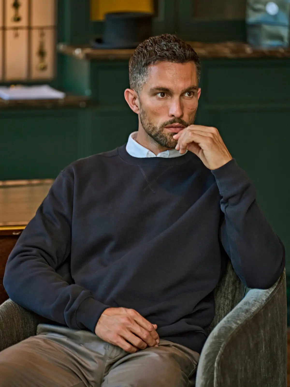Felpa Ribbed Interlock Crew Neck Uomo | Tee Jays