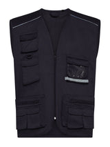 GILET MULTITASCHE UNISEX DA LAVORO CON INSERTI RIFLETTENTI – STEEL | BS