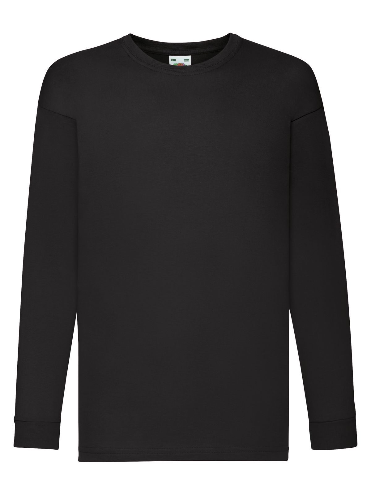 T-SHIRT KIDS VALUEWEIGHT LONG SLEEVE T - FRUIT OF THE LOOMNero