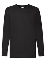 T-SHIRT KIDS VALUEWEIGHT LONG SLEEVE T - FRUIT OF THE LOOMNero