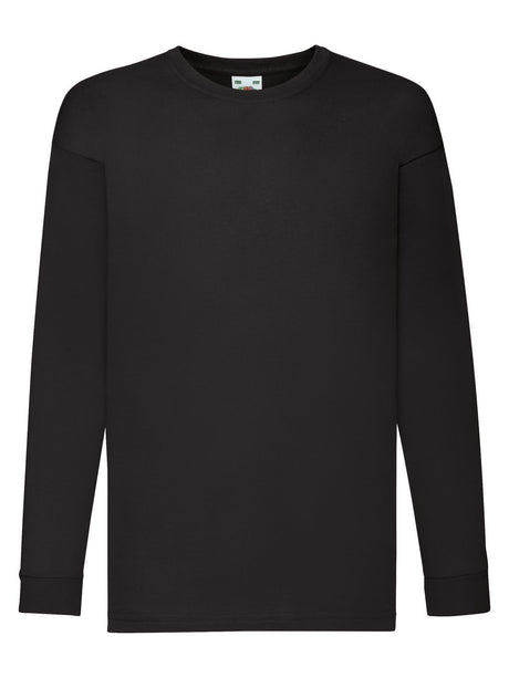 T-SHIRT KIDS VALUEWEIGHT LONG SLEEVE T - FRUIT OF THE LOOMNero