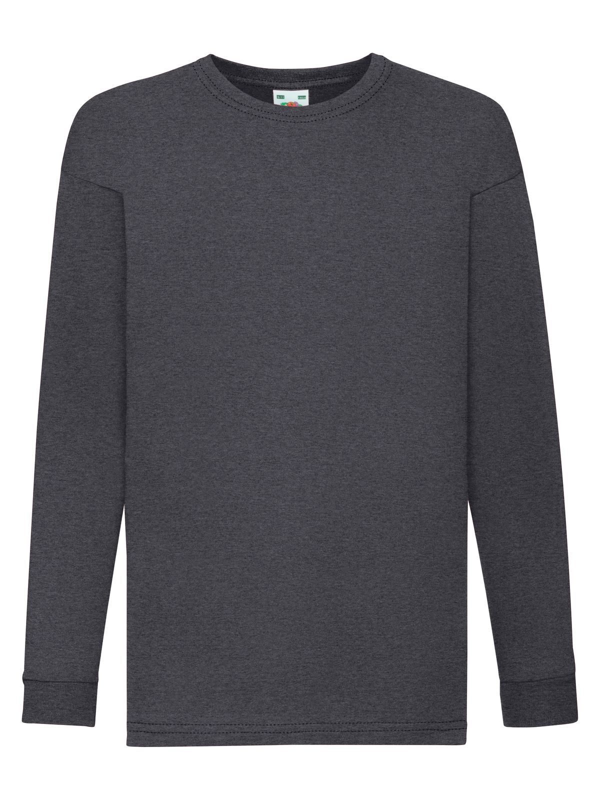 T-SHIRT KIDS VALUEWEIGHT LONG SLEEVE T - FRUIT OF THE LOOMGrigio Melange Scuro